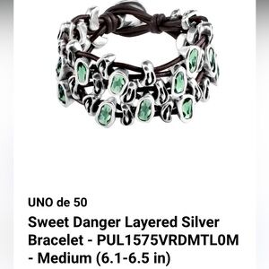 NWT Uno de 50 Sweet Danger Bracelet PUL1575VRDMTL0M